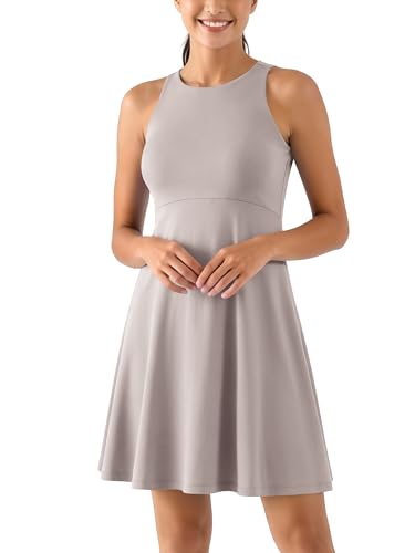 Image of ODODOS Casual Flare Tank Dress for Women Summer Sleeveless Sundress Mini Skater Dress
