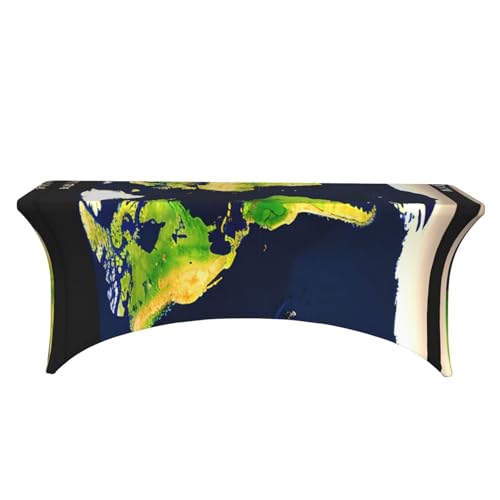Nappe de table extensible 1,8m en élasthanne imprimé carte du monde pour banquet et fête - 3