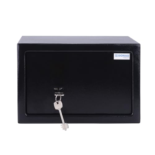 Caja fuerte para muebles DONAU TECH 8,5 L / 31 x 20 x 20 cm/manual para muebles/Caja fuerte para suelo o pared, incluye 2 llaves/Color negro