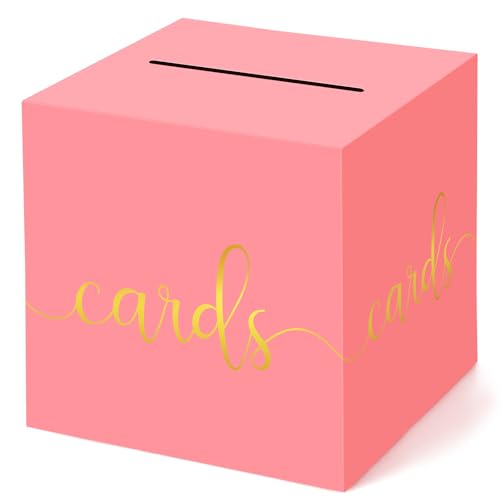 Hooqict Rosa Kartenbox mit Goldschrift