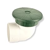 One Stop Outdoor Premium USA Made Pop-Up Drainage Emitter, for 3 in. Drain Fittings, Green Plastic - for Outdoor Landscape Drain Pipe (Valve + 3inches Elbow)