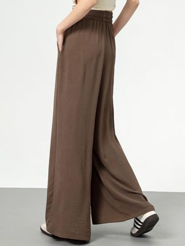 Image of KOTTY Women's Solid|Drawsting|Front Pocket|Wide Leg Style|High Rise|Casual Pant