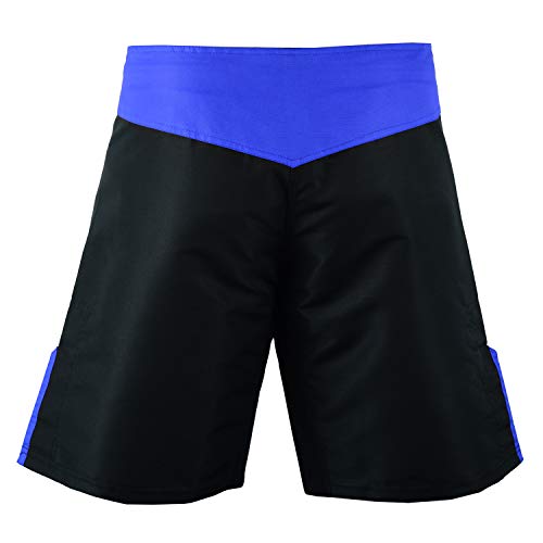 MAX5 MMA BJJ Mixed Martial Arts Shorts Cross Training Muay Thai Workout Shorts (Blue, X-Large)