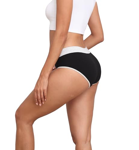 Image of Cotton Underwear for Women Mid Rise Hipster Panties Full Briefs Stretchy Ladies Full Coverage Panties