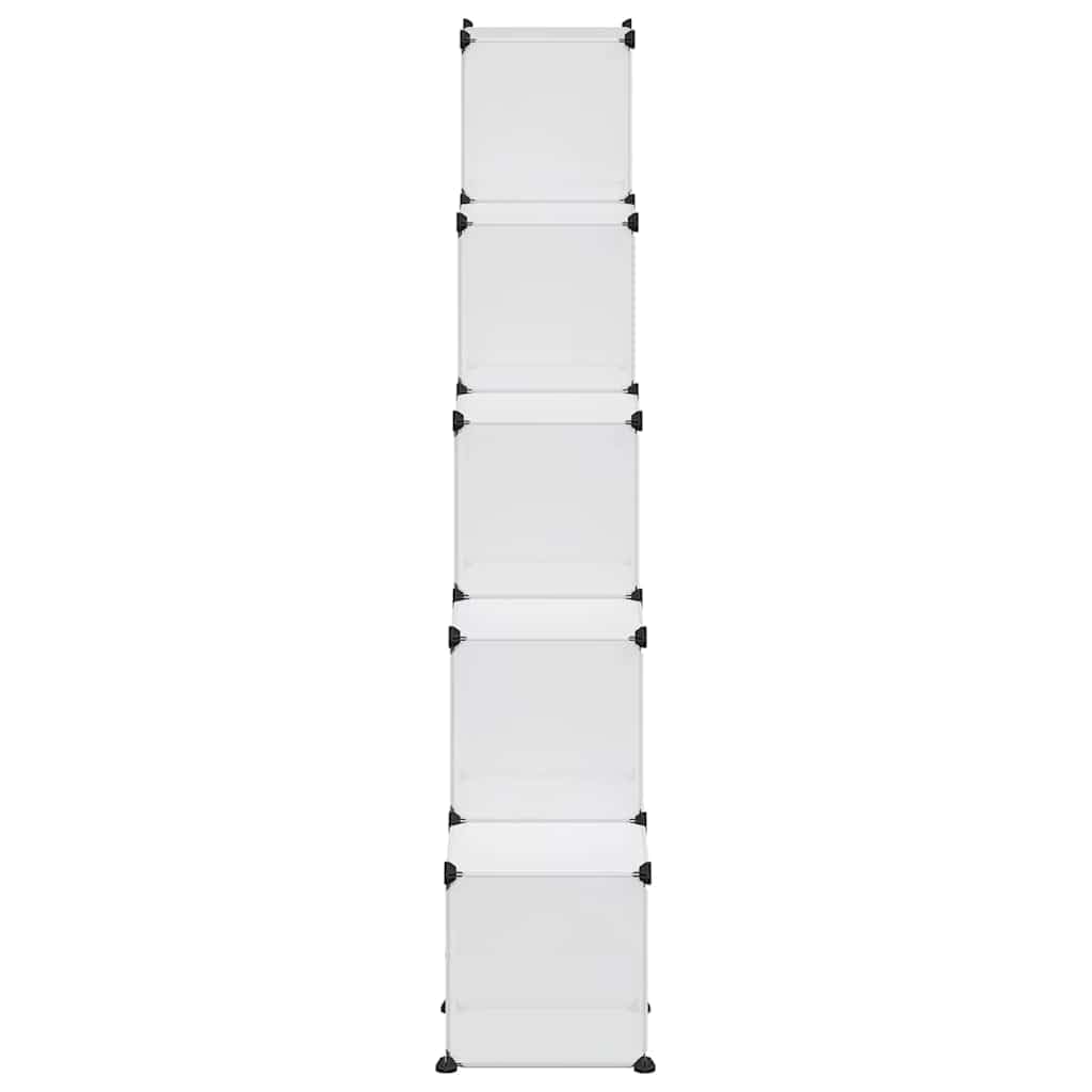 Generisch Estantería de cubo de polipropileno transparente con 15 cubos, estante de almacenamiento de paneles de plástico impermeable y marco de acero resistente, fácil de montar con martillo de