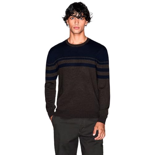 Armani Exchange Men's Long Sleeve Wool Blend Colorblock Sweater