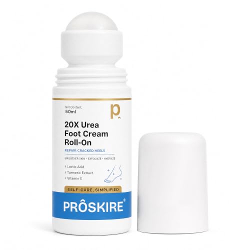 Proskire 20% Urea Foot Cream Roll-On for Cracked Heels & Dry Feet...