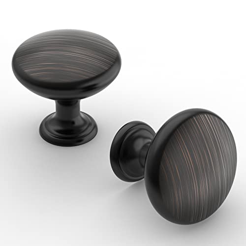 Astrée 10 Stück Möbelknöpfe Ölgeriebener Bronze Möbelknopf Knauf für Schrank Rund Schrankknöpfe Schubladenknöpfe Schrankknopf Möbelknauf Knöpfe für Kommode Schubladen Knöpfe Cover
