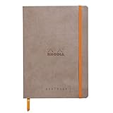 RHODIA(ロディア) ロディア ノート ロディアラマ ゴールブック A5 ドット方眼罫 240ページ ペンホルダー付き イタリア製合皮カバー アイボリーペーパー 90g/㎡ PEFC認証取得 トープ RHODIA Rhodiarama cf117744