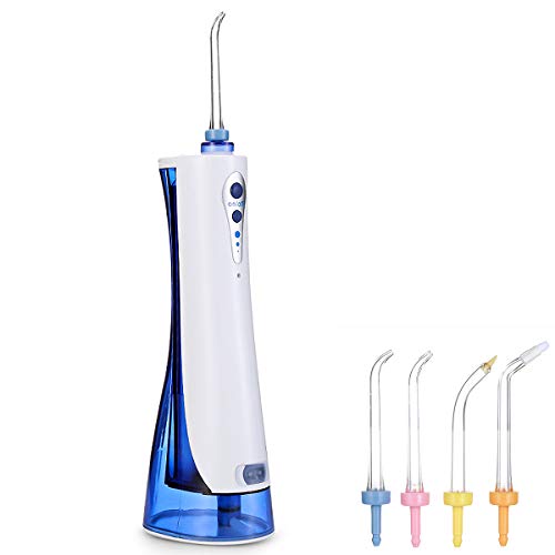 Munddusche Elektrisch Zahnreiniger 360 ° Drehung Mundduschen Elektrisch 3-Gang-Modus Wasserdicht Wasser Kabellos Tragbar USB aufladbar 180ml