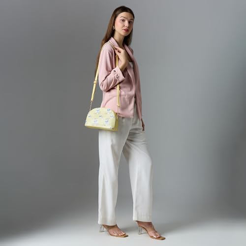 Image of Caprese Scarlet Small Sling Bag for Women with Adjustable Strap | Floral Printed Faux Leather | Multi-Compartment Crossbody Purse | Zipper Closure | Stylish Everyday Bag
