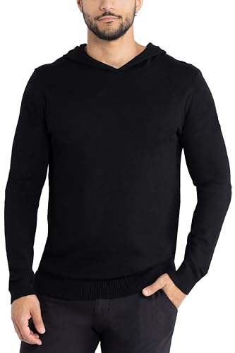 X RAY Mens Hoodies Long Sleeve Sweater for Fall, Basic Stretch Hooded Pullover Sweatshirts for Men