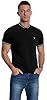 MLANM Men's T-Shirt Summer Zip Henley Short Sleeve Shirt Front Deer Head Embroidery Casual Cotton Men's Tops,M Black #2