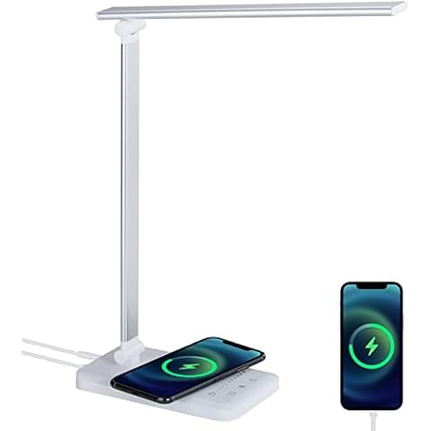 Liwqolx Lámpara Escritorio LED con Cargador Inalámbrico y Puerto USB Cover