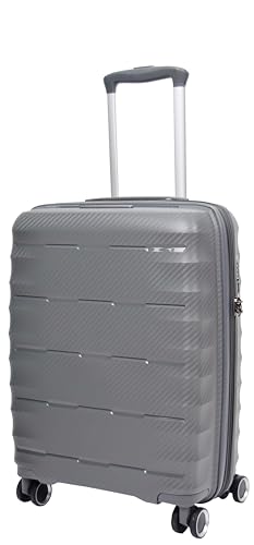 House Of Leather Hard Case Suitcases 8 Wheeled Expandable PP Luggage Travel Bags MIYAZAKI Grey Cabin