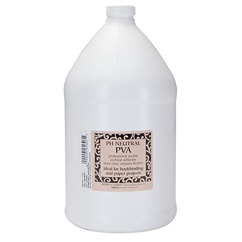Lineco, pH Neutral PVA Adhesive, Archival Adhesive Art Supplies, Acid Free Craft Glue, Quick Dry Clear Glue, Water Soluble Lay-Flat Property, 1 Gallon (BBHM307)