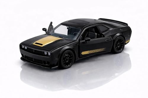Image of 1:64 Scale Dodge Challenger Die-Cast Metal Pull Back Car Model with Openable Doors, Alloy Mini Toy Car for Kids, Multicolor (As per Availability)
