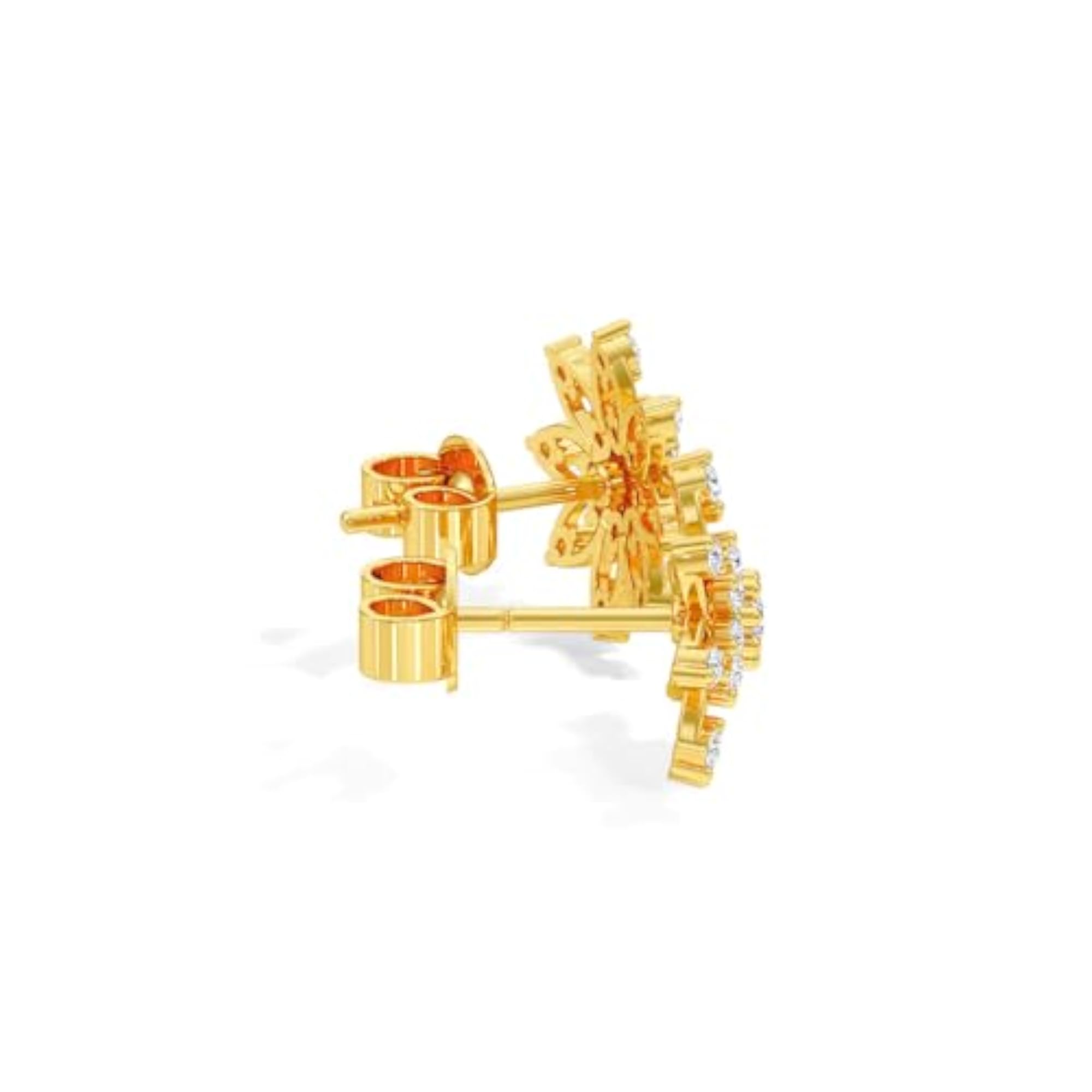 Women's 925 Sterling Silver Gold & Rose Gold Plated Ethereal Bloom Earrings