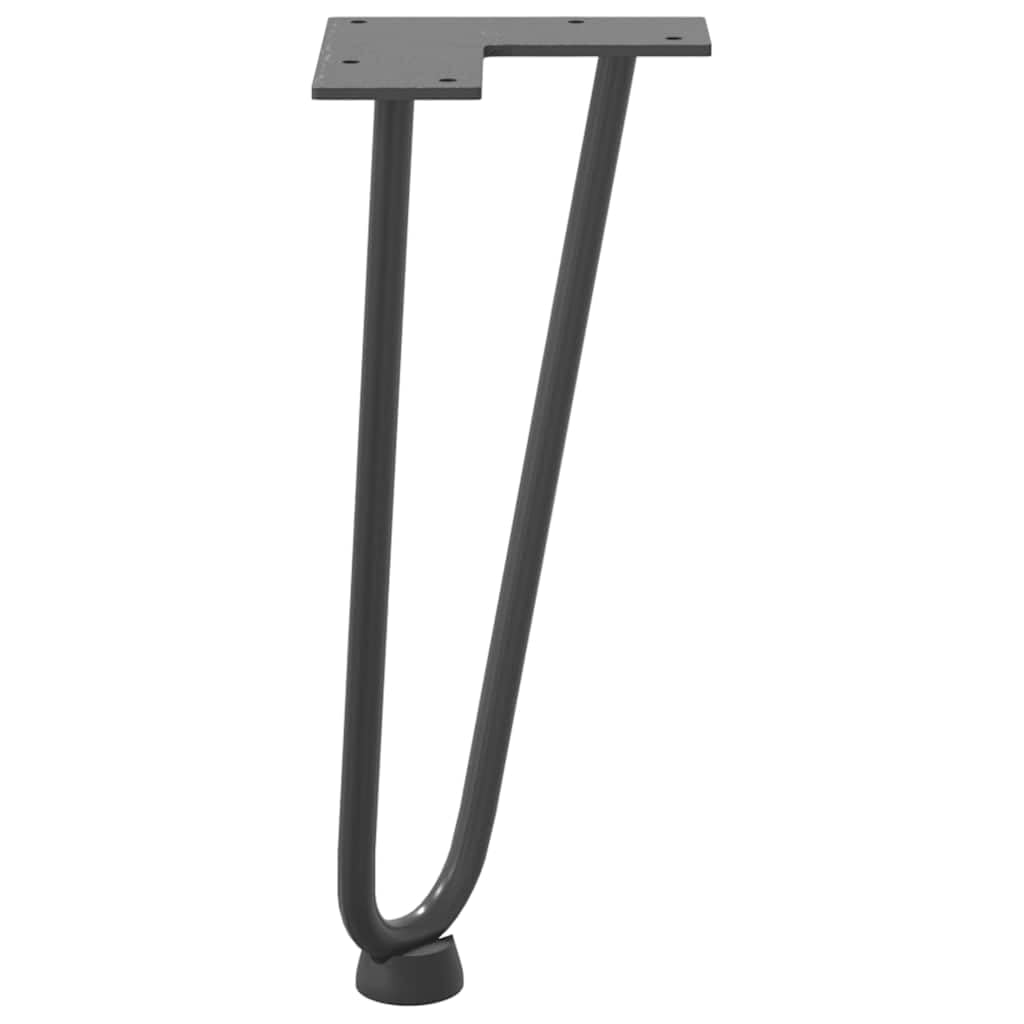Patas de horquilla para mesa de café, 4 unidades, color antracita, 30 cm, acero macizo, patas de muebles, altura regulable, con tornillos, para estructuras de mesa estables y muebles de