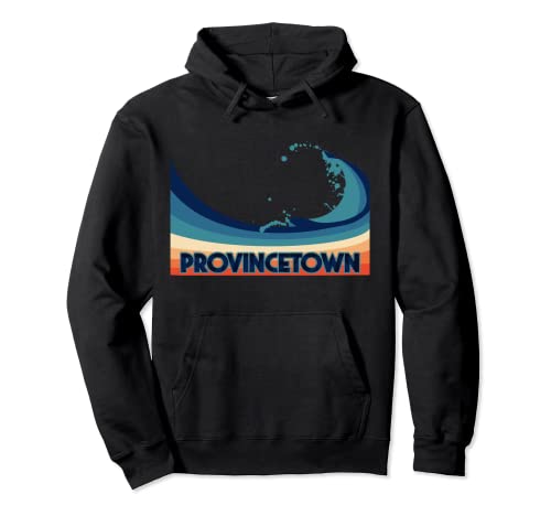 Provincetown Massachusetts Retro Surf, Sailing & Fishing Pullover Hoodie