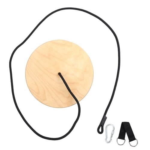 VANZACK Outdoor High Strength Wooden Disc Swing with Rope Thickened and Hanging Seat for Playgrounds and Backyards