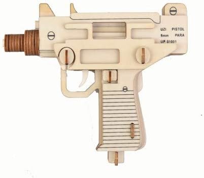 Oray168 3D DIY Wood Puzzles,3-D Assembly Wooden Jigsaw Woodcraft Revolver Gun Rubber Band Gun Pistol Handgun 3D Wooden Puzzle Toys for Kids 8+ and Adults #OJ-G005