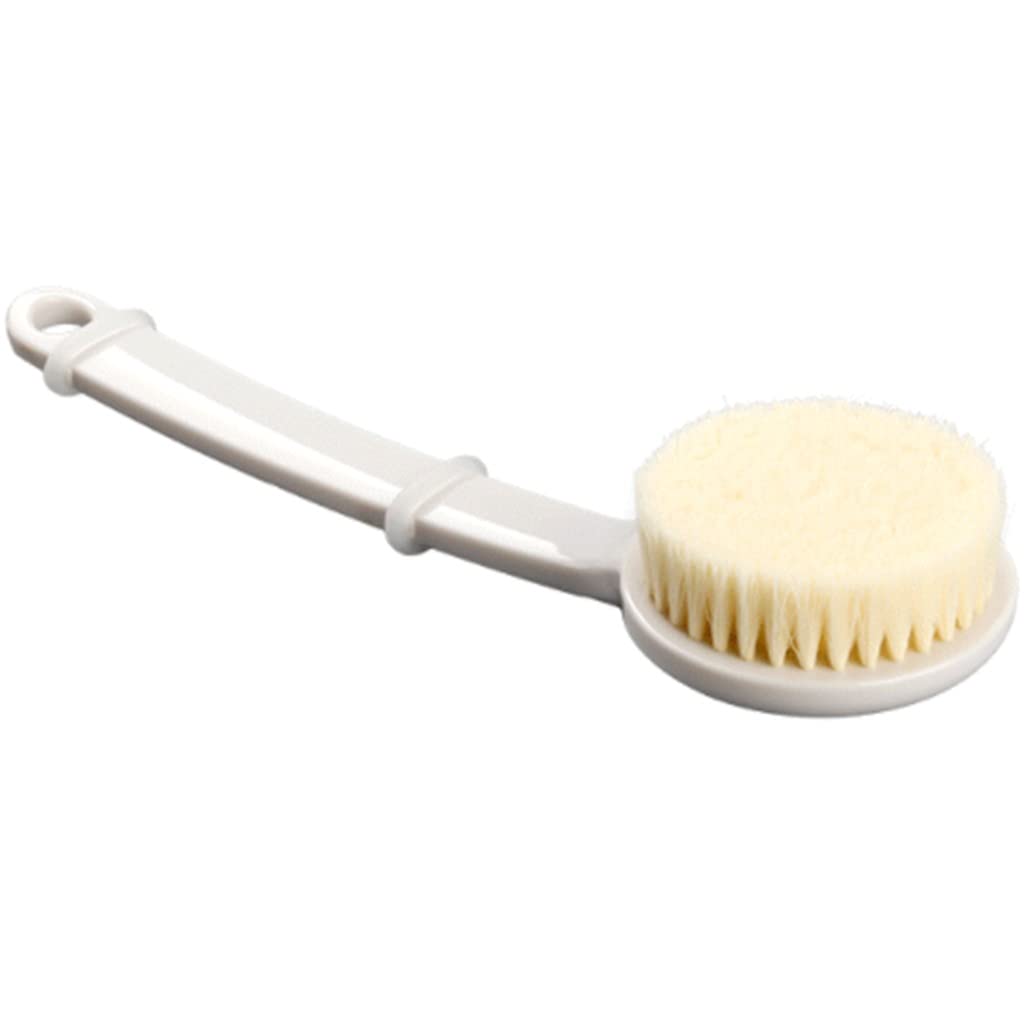 Cepillo para el Cuerpo Cepillo para la Espalda con cerdas de Nailon y Mango Antideslizante de poliestireno, la exfoliación estimula la circulación sanguínea (Color : White, Size : 11.83.1In