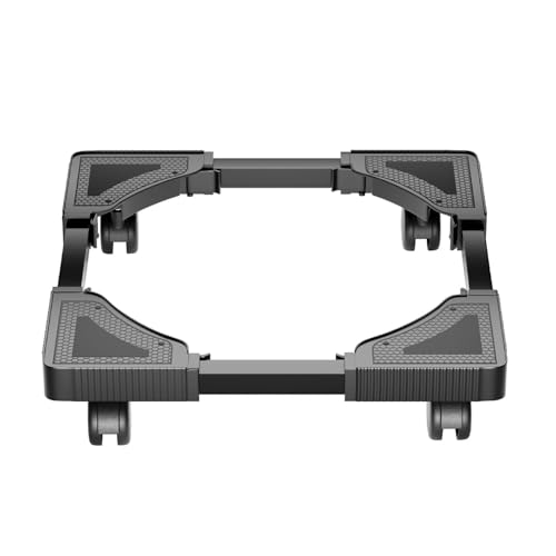 Image of Dillard's Adjustable Metal Washing Machine Trolley Stand, Black, Universal Mobile Base with Anti-Vibration Grips, Wheels for Front Load, Top Load Machines, Fridge, Dishwasher Stand, etc.