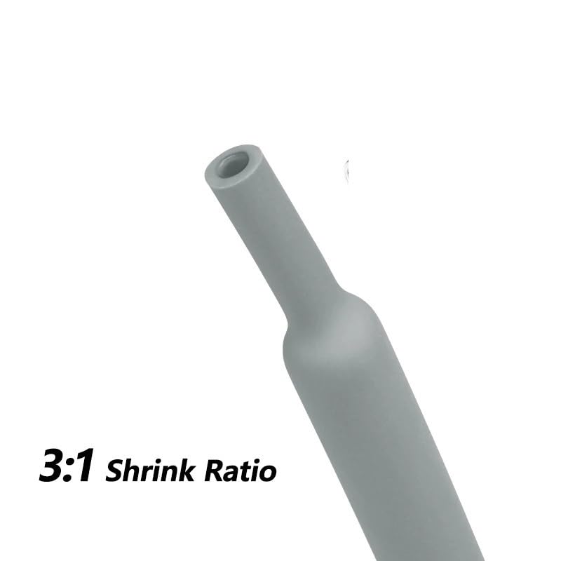 1/2/5/20M 3:1 Szara rurka termokurczliwa Gruby klej Węże z podwójną ścianką Poliolefinowy kabel ochronny Średnica tulejki 2,4~50 mm(25.4mm,8 meters)