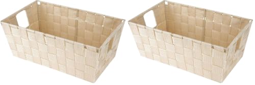 Image of Whitmor Woven Strap Small Latte Shelf Tote, 1 Count (Pack of 2)