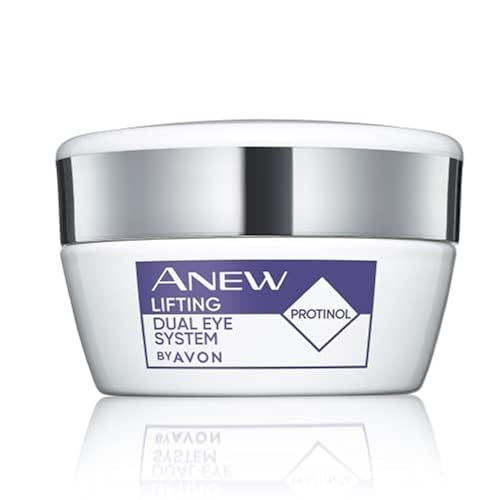 Avon Anew Platinum Lift & Tighten Dual Eye System de 20 ml, con tecnología Protinol™ y cafeína para ayudar a tensar e hidratar la piel, reduce las líneas finas y la flacidez, libre de crueldad animal