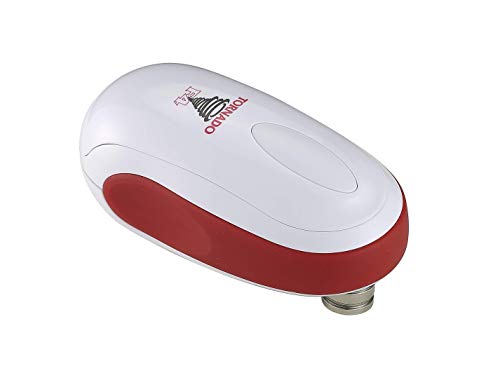 Tornado F4 Can Opener-Great for Arthritis Sufferers- Safest, fastest, Easiest Hands-Free Can Opener.New and Improved (White/Red)