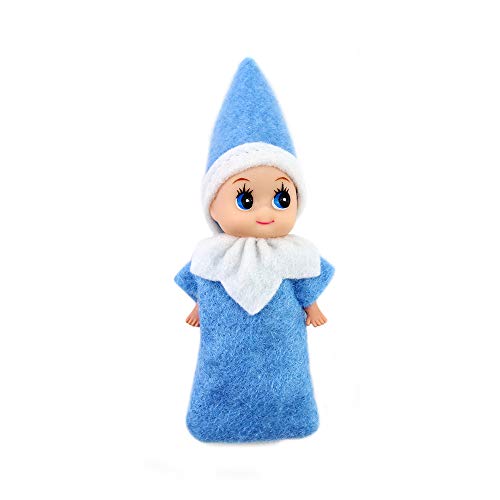 WULEEUPER Tiny Baby Elf Doll | Christmas Miniature Elf Doll | Baby Elves Dolls Toys | Xmas Decoration Gift (Blue boy)