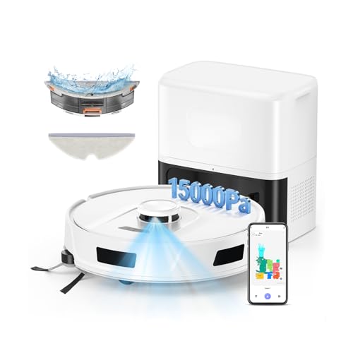 Twotoo Robot Vacuum Cleaner 15000 Pa Robot Vacuum and Mop,90 Day Self Emptying Vacuum Robot,Lidar Navigation,5G/2.4GWiFi APP Aspirateur Robot,Self-Charging Robot Vacuums for Pet,Floor,Carpet