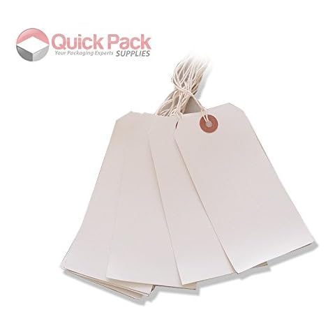 1000 Pack - 120 x 60mm White Coloured Strung Tags Cover