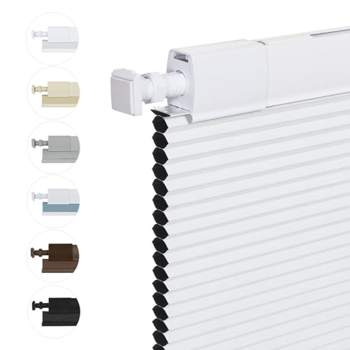 Persilux Custom Size No Drill No Tools 100% Blackout Cellular Shades Cordless Window Shades for Home Privacy UV Protection 1