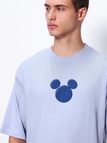 Image of Bewakoof X Disney Men's Cotton Graphic Print Oversized Fit Half Sleeve Round Neck T-Shirt | Casual Wear | Street Wear | Oversized t Shirt for Men Cotton | Baggy