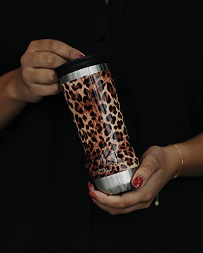 Glacial Wild Leopard Stainless Steel Tumbler, Brown/Beige, 350 ml - Image 2