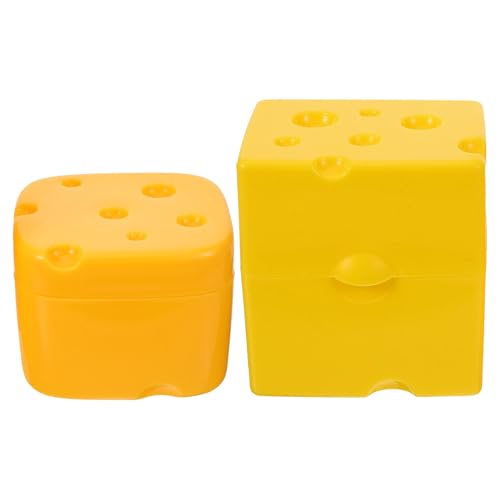 MAGICLULU Juego de 2 Recipientes Apilables de Plástico para Conservar Queso en Lonchas, Diseño Compacto para Cocina Pequeña y Evitar Mezcla de Sabores