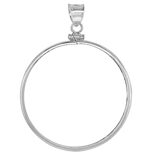 Sterling Silver 1 oz. Silver Round & Casino Chip Mexican Cien Peso Bezel 39 mm Screw Top Coin Edge Coin NOT Included2