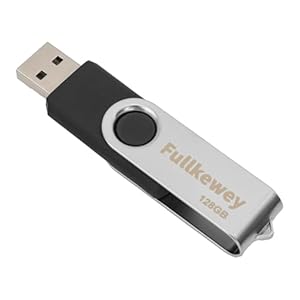 Unidad flash 16G/32G/64G/128G, Fullkewey Thumb Drive 2.0, Memory Stick de alta velocidad, unidad USB, diseño rotado, negro/azul/blanco (negro, 16, GB)