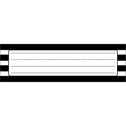 Schoolgirl Style - Simply Stylish | Black & White Stripe Nameplates image 3