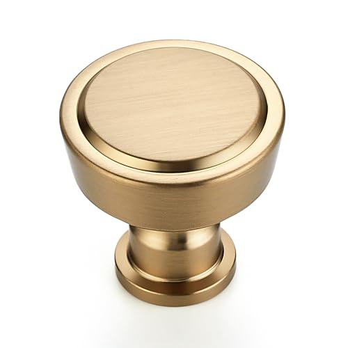 Ravinte 30 Pack Champagne Bronze Kitchen Cabinet Knobs Single Hole Round Dresser Knobs Cabinet Hardware for Kitchen Dresser Drawers