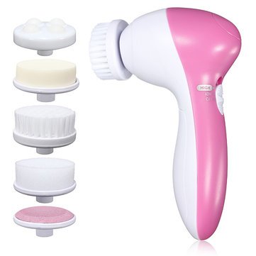 Generic 5 in 1 Electric Facial Brush Cleanser Cleaner Body Cleaning Massage Machine