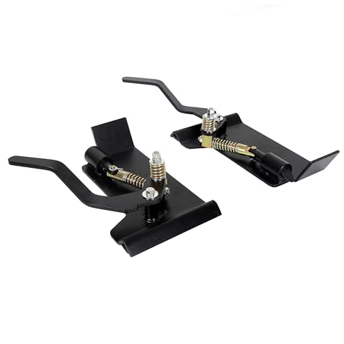 Image of ECOTRIC Pair Universal 1 /2 inch Quick Tach Mount Plate & Conversion Adapter Latch Box Compatible with Kubota Bobcat Skid Steers Tractors Bobtach QTK Sturdy Steel Black (2 Packages)