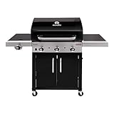 Char-Broil Performance Series 340B - 3 Brenner Gasgrill mit Seitenbrenner, schwarz & Amazon Basics - Gasgrill-Abdeckung - Mittel, Schwarz