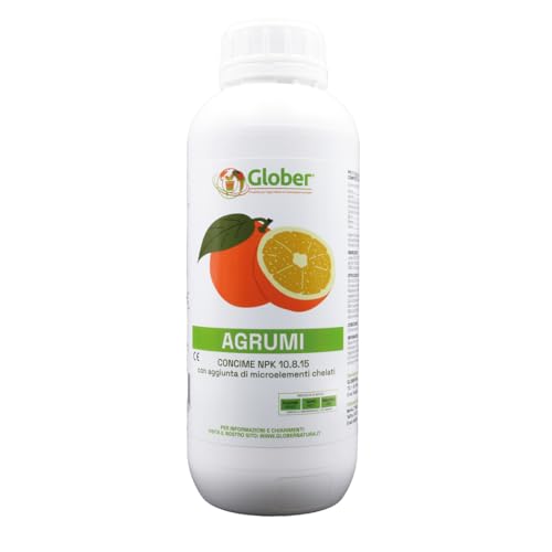 GLOBER Concime Agrumi 1 litro - Fertilizzante per agrumi - Azoto Fosforo Potassio e microelementi chelati