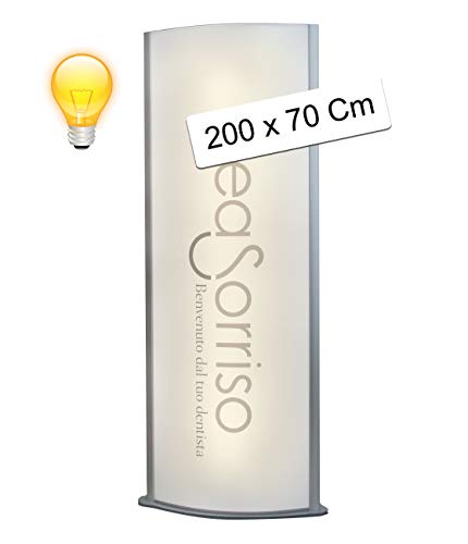 Totem pubblicitario retro illuminato colonna