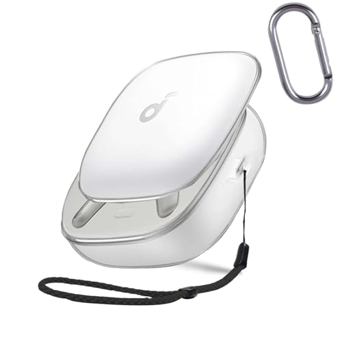 Anker Soundcore Liberty 5用 ケース カバー【HUKWIMO】 カラビナ付き+ストラップ付き 耐衝撃 防水 防塵 装着充電可能 全面保護 キズ防止 Soundcore Liberty 5 対応 アンカー イヤホンケース [クリア 透