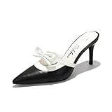 Cape Robbin Kitten Heels For Women Heels With Bow Heels - Classy Kitten Heels for Women Kitten Heels - Elegant Heeled Mules for Women Hanny